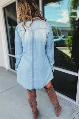 We Belong Together Tencel Denim Shirt Dress - Simply Me Boutique