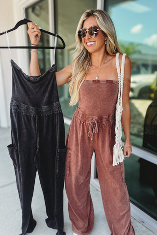 Weekend Stroll Strapless Jumpsuit MORE COLORS - Simply Me Boutique