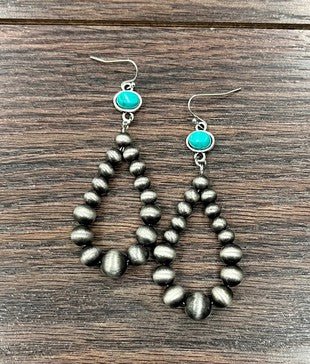Western Bead Turquoise Earrings - Simply Me Boutique