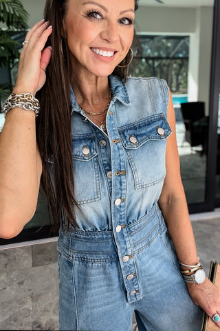 Western Belle Denim Jumpsuit - Simply Me Boutique