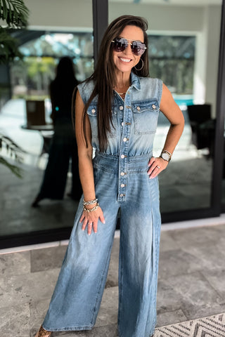 Western Belle Denim Jumpsuit - Simply Me Boutique