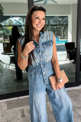 Western Belle Denim Jumpsuit - Simply Me Boutique