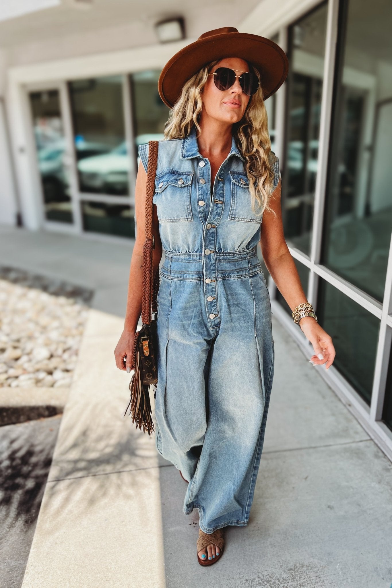 Jean Jumpsuit With Cowboy Boots Western Belle Denim Jumpsuit EESOME At Simply Me Boutique