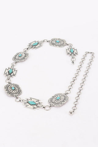 Western Festival Metal Chain Belt (Gold, or Silver) - Simply Me Boutique