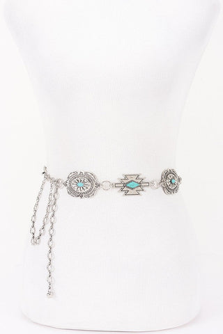 Western Festival Metal Chain Belt (Gold, or Silver) - Simply Me Boutique