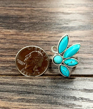 Western Turquoise Floral Adjustable Ring - Simply Me Boutique