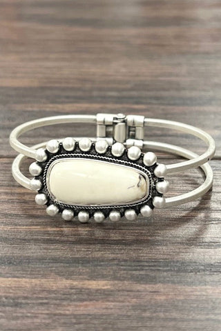 Western White Turquoise Cuff Bracelet - Simply Me Boutique