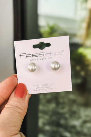 White Pearl Post Stud Earrings - Simply Me Boutique