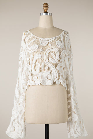 WHITE The Marlowe Lace Crochet Top - Simply Me Boutique