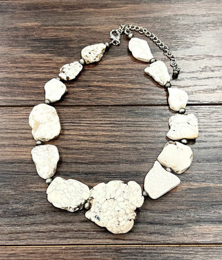 White Turquoise Slab Necklace - Simply Me Boutique