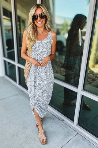 Wild Heart Oversized Grey Leopard Maxi Dress - Simply Me Boutique