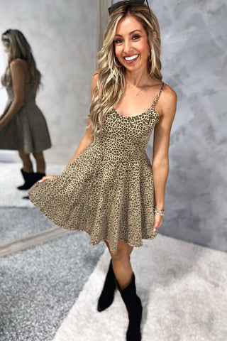 Wild Side Leopard Denim Dress - Simply Me Boutique