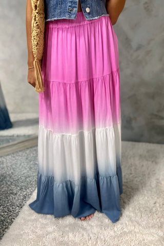 Wildflower Skies Tiered Maxi Skirt - Simply Me Boutique