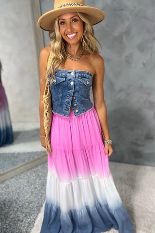 Wildflower Skies Tiered Maxi Skirt - Simply Me Boutique