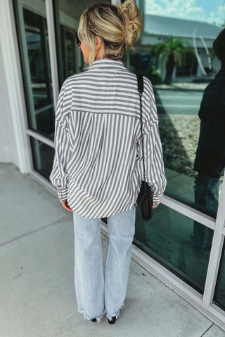 Wish on a Star Striped Button Up Top 2 COLORS! - Simply Me Boutique