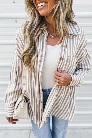 Wish on a Star Striped Button Up Top - Simply Me Boutique