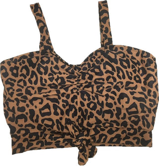 Bermuda Sweetheart Knotted Leopard Tankini Bikini Top
