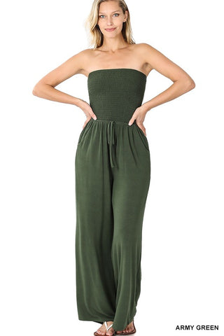 Rumor Going Round Smocked Jumpsuit 3 Colors!