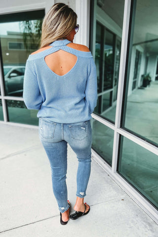 *(3 COLORS) Just Another Day Cold Shoulder Sweater - Simply Me Boutique