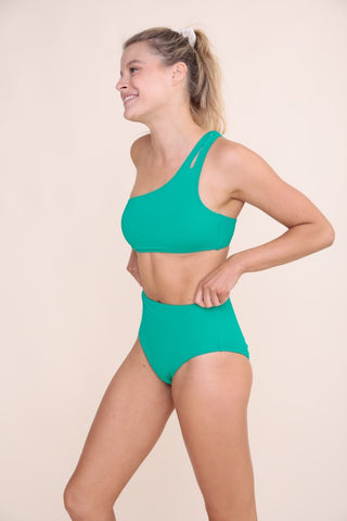 (More colors) Exuma One Shoulder Double Strap Bikini Set