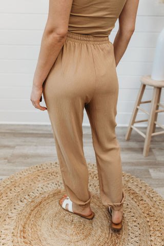 The First Step Elastic Waistband Taupe Pants