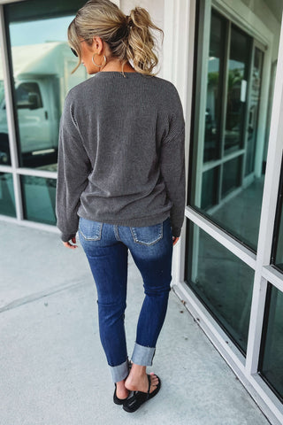 Nashville Corded Charcoal Graphic Pullover