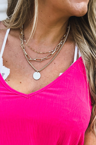 The Aspen 3 Layer Disc Necklace