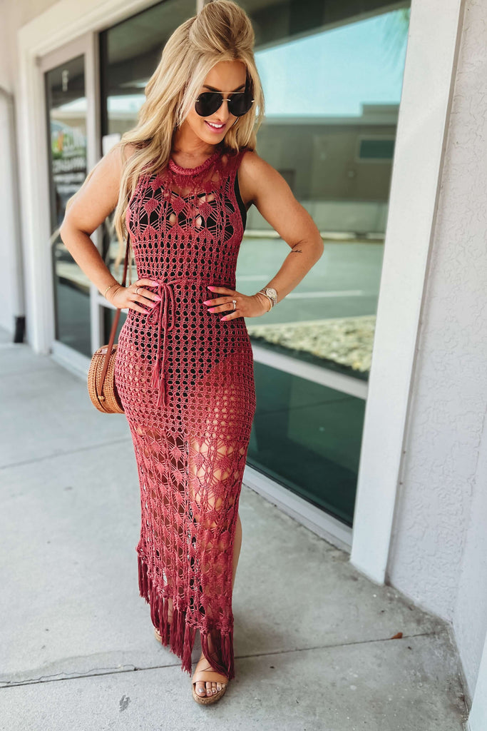 Easy Breezy Crochet Cover Up Maxi Dress