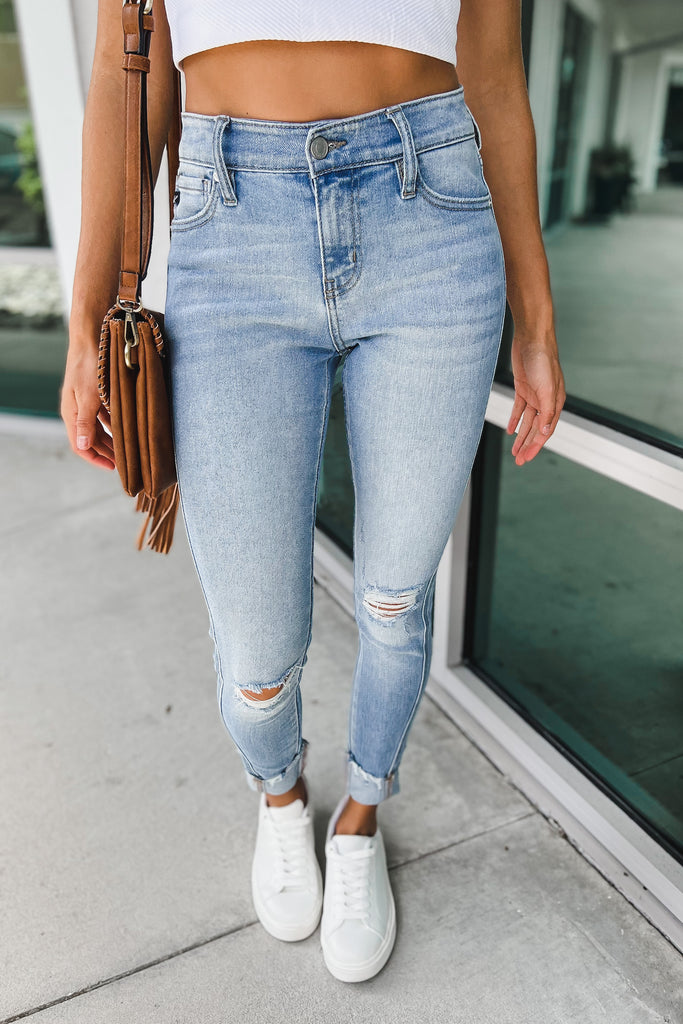 Maggie Mid Rise Ankle Detail KanCan Jeans