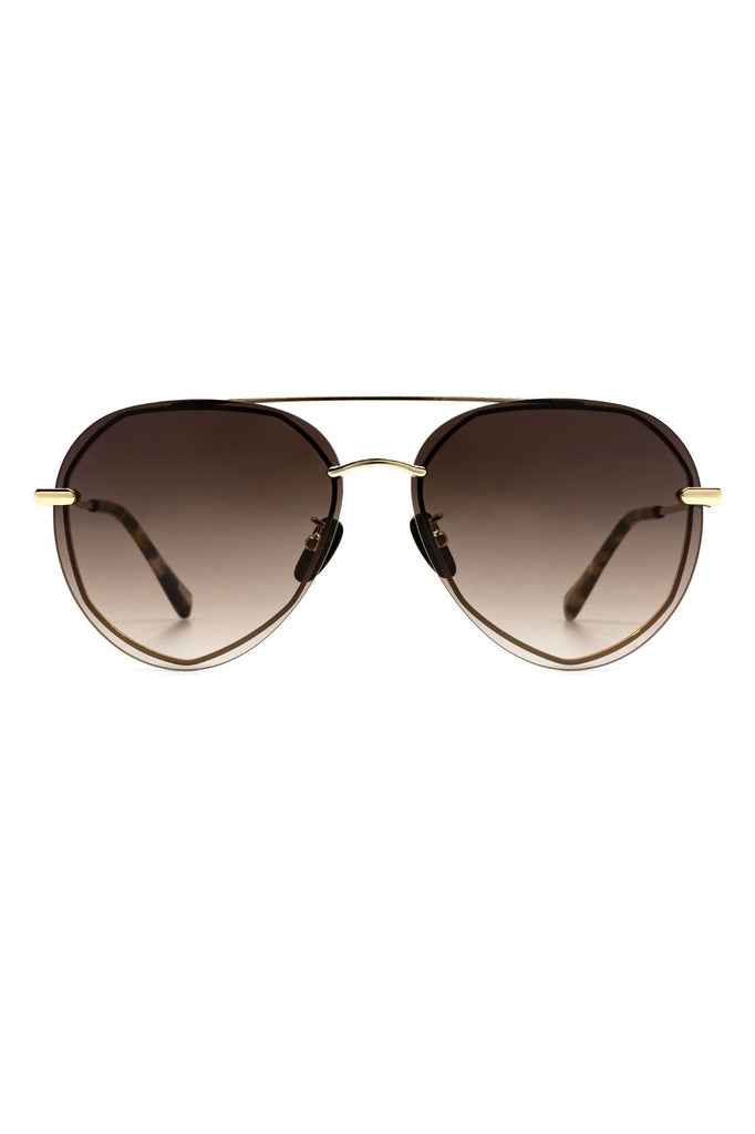 DIFF Eyewear Lenox Sunglasses (Brown Gradient/Gold/Tortoise)