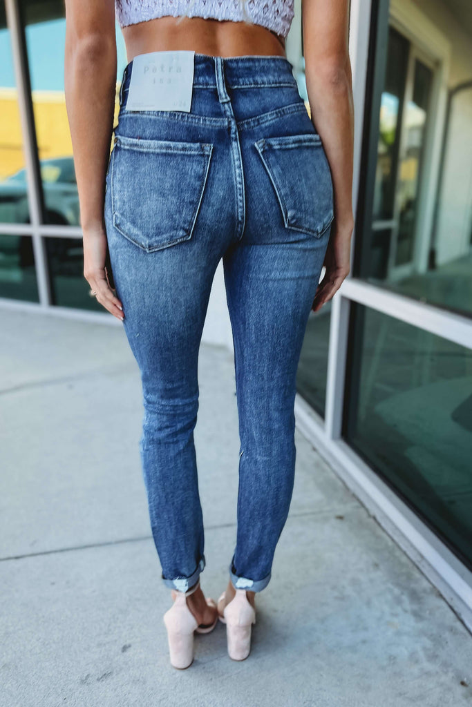 Taylor High Rise Distressed Cuffed Jeans