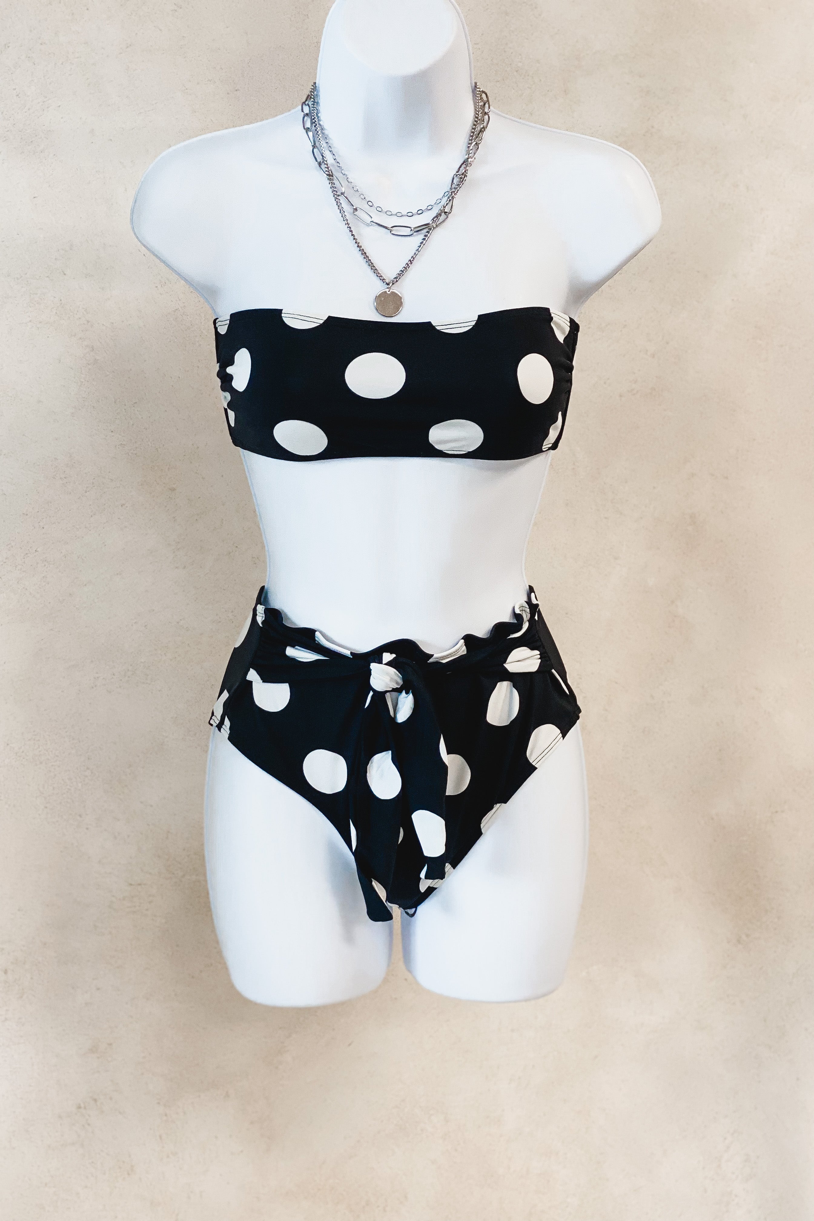 Retro Bandeau Polka Dot Bikini Set | Women's Online Clothing Boutique