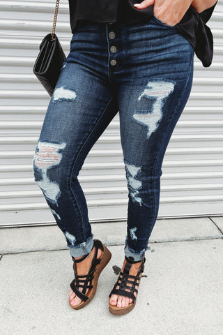 Kancan Can't Keep a Secret High Rise Button Fly Jeans