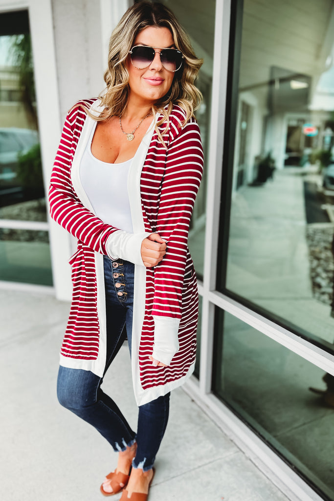 (More colors) Always Chic Striped Cardigan