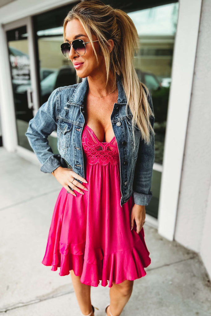 (More Colors) Wild Heart Asymmetrical Hem Bralette Dress