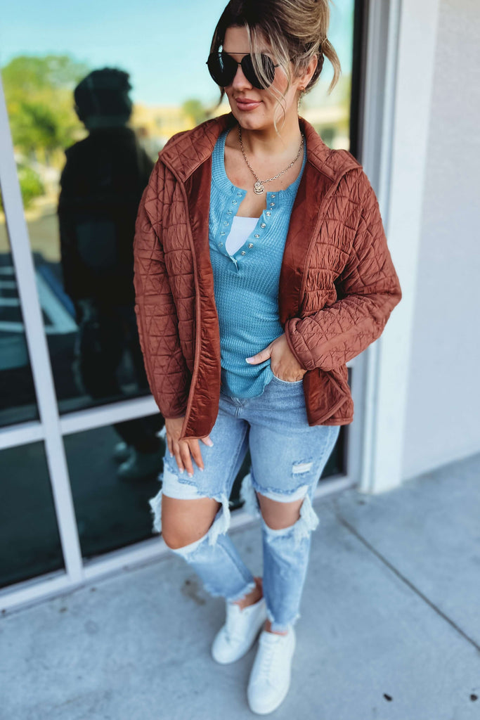 It’s Your Love Cocoa Quilted Jacket