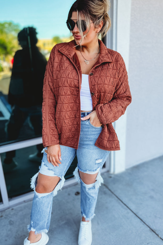 It’s Your Love Cocoa Quilted Jacket