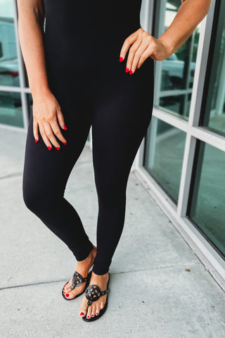 *All Fired Up Ribbed Black Viral Jumpsuit