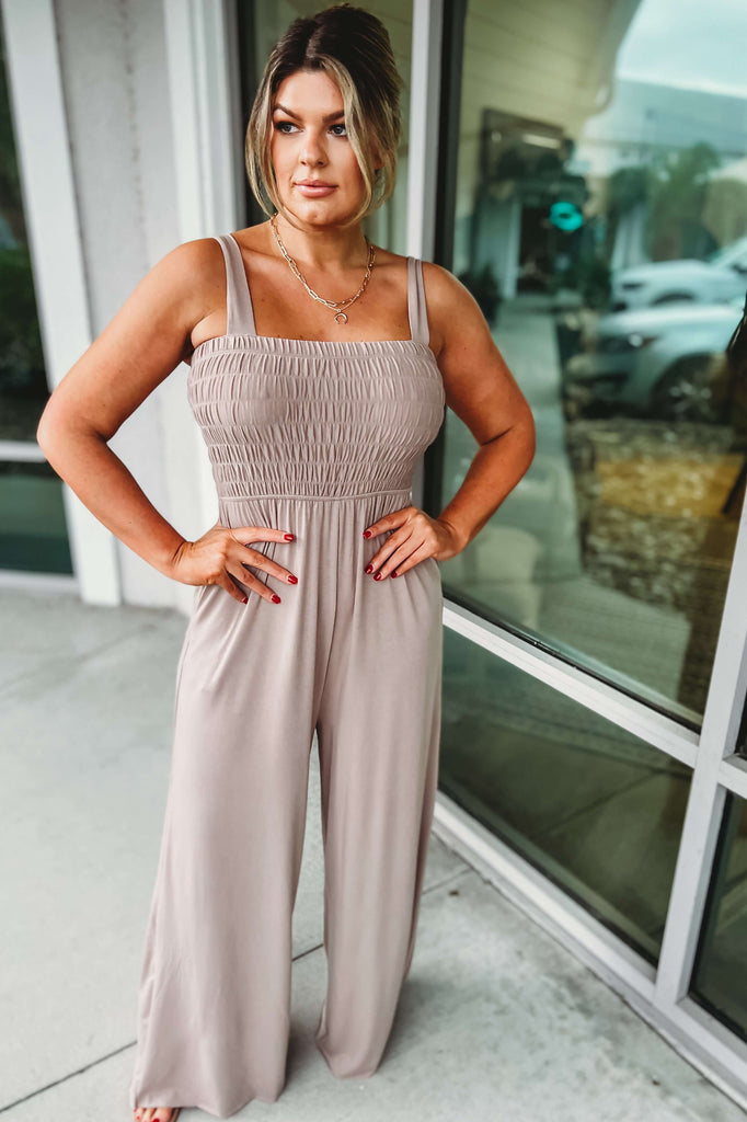 (More colors) Life's About to Get Good Smocked Jumpsuit