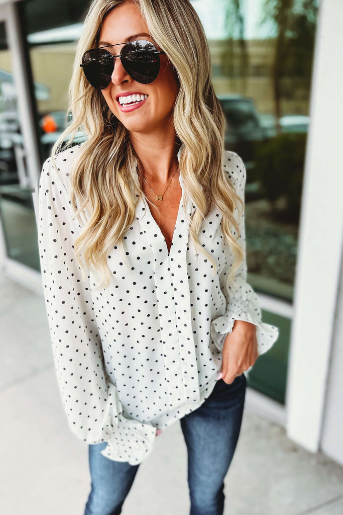 (More colors) Pretty and Chic Dot Blouse