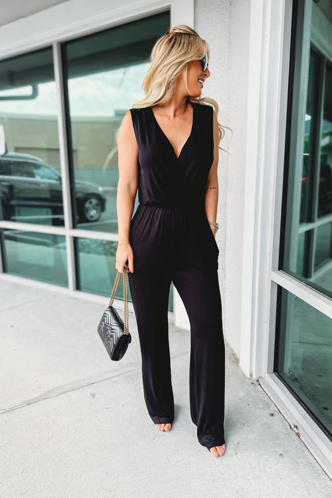 Live and Learn Crossover Black Jumpsuit