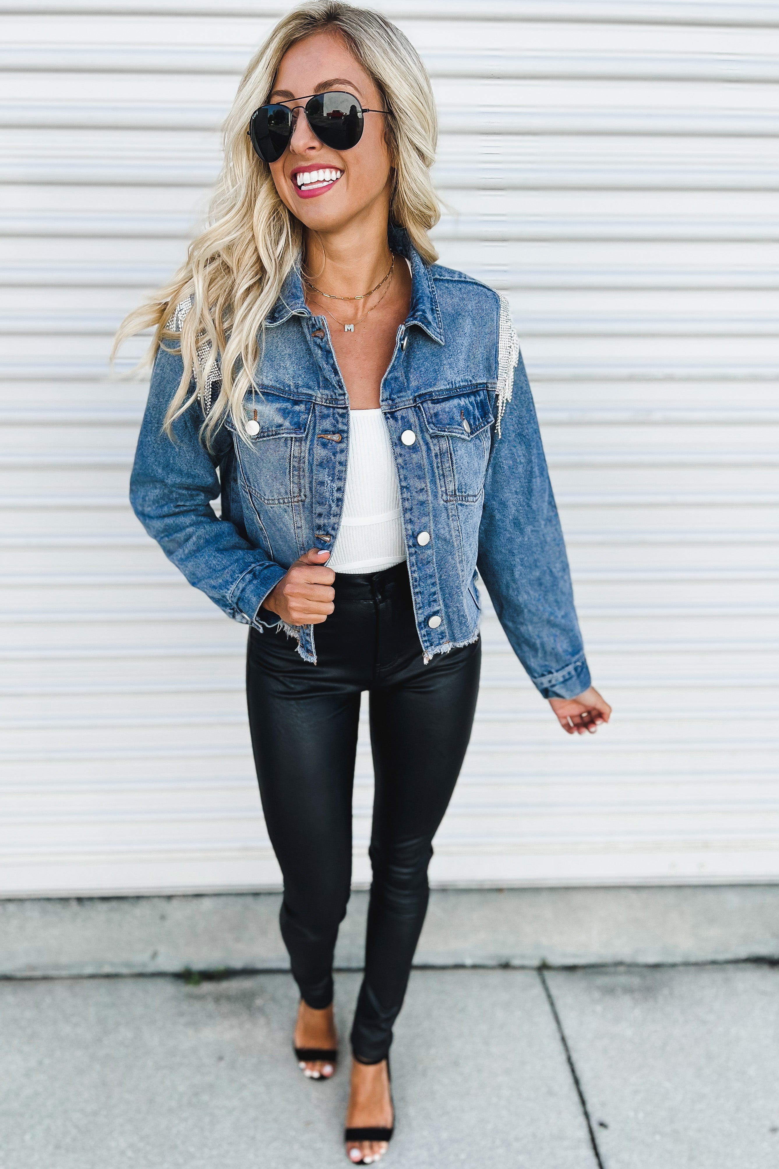 Easy to Style Rhinestone Denim Jacket