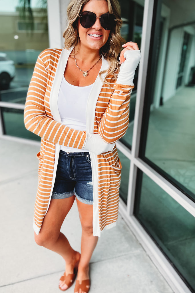 (More colors) Always Chic Striped Cardigan