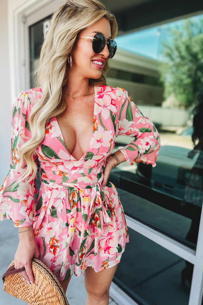 Good Times Floral Bell Sleeve Chiffon Romper