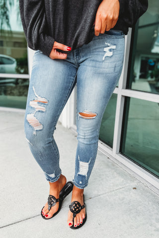 *KanCan Star of the Show Distressed Mid Rise Jeans