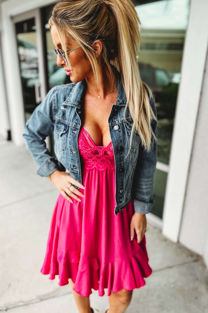 (More Colors) Wild Heart Asymmetrical Hem Bralette Dress
