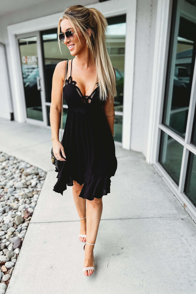 (More Colors) Wild Heart Asymmetrical Hem Bralette Dress