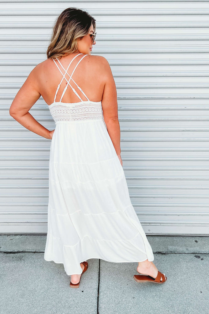 Picture Perfect Crochet White Bralette Dress