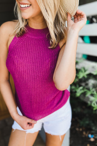 (More colors) Take Me There Halter Sweater Top