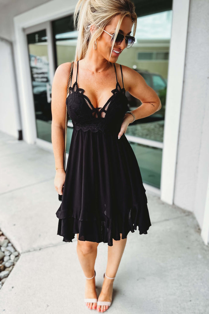 (More Colors) Wild Heart Asymmetrical Hem Bralette Dress